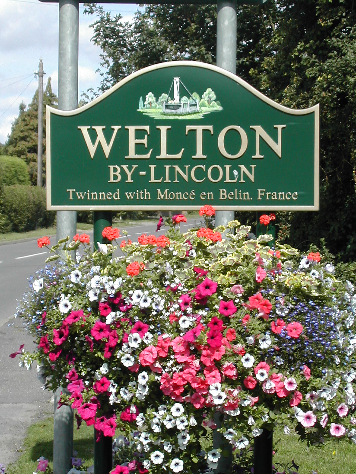 Village Signs with flowers